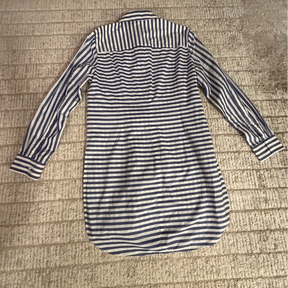 T Alexander Wang Blue/White Striped Shirt button down long sleeve shirt dress s2 - Picture 5 of 11